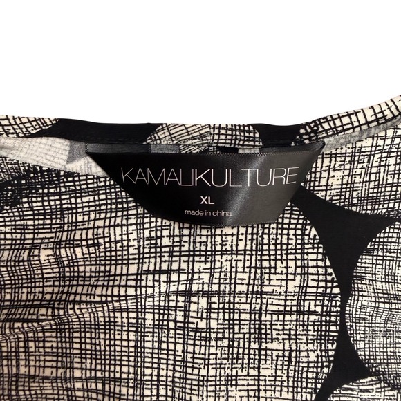 KamaliKulture Norma Kamali Black White Abstract Circle Ruched Midi Dress XL - Picture 4 of 12